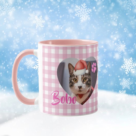 Mug Create Your Cat 2 Photo Cute Typography Christmas