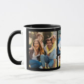 Mug Create Your Own 5 Photo Picture Collage Black (Gauche)