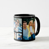 Mug Create Your Own 5 Photo Picture Collage Black (Devant droit)