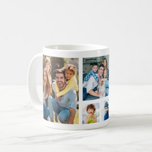 Mug Create Your Own 5 Photo Picture Collage White (Devant gauche)