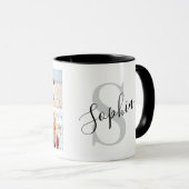 Mug Create Your Own Custom 4 Photo Collage Monogram  (Devant droit)
