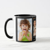 Mug Create Your Own Family Name 3 Photo Collage Black (Gauche)