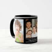 Mug Create Your Own Family Name 3 Photo Collage Black (Devant gauche)