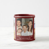 Mug Create Your Own Family Name 3 Photo Collage Maroon (Centre)