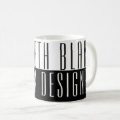 Mug créateur de mode professionnel chic noir & blanc (Devant droit)