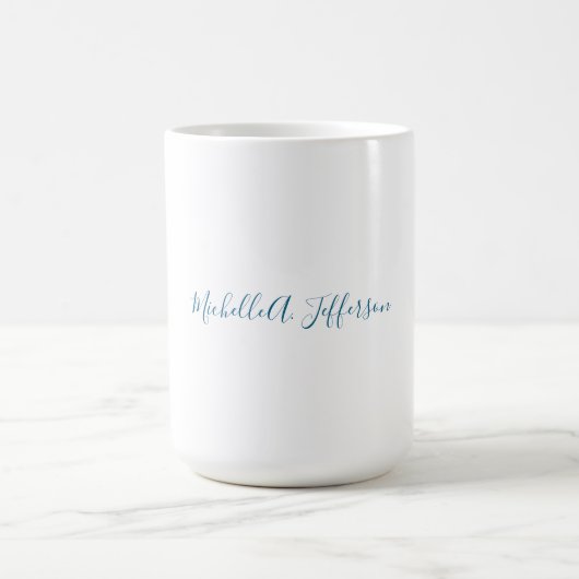 Mug Créatif tendance nom propre blanc bleu océan (Centre)