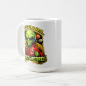Mug Création de café Alien drôle, Trop vieux pour ça (Devant gauche)