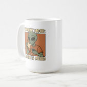Mug Création de café d'alien amusant (Devant gauche)