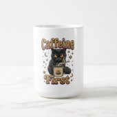 Mug Création Matin Café Chat Noir (Centre)