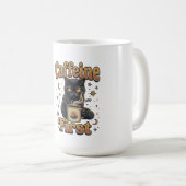 Mug Création Matin Café Chat Noir (Devant droit)