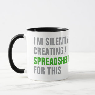 Mug Création silencieuse d'un tableur pour cela