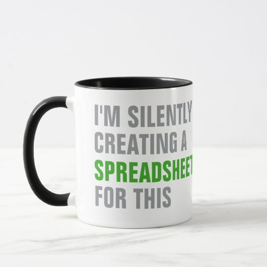 Mug Création silencieuse d'un tableur pour cela (Gauche)