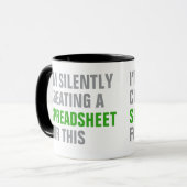 Mug Création silencieuse d'un tableur pour cela (Devant gauche)