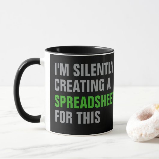 Mug Création silencieuse d'une feuille de calcul pour  (Avec donut)