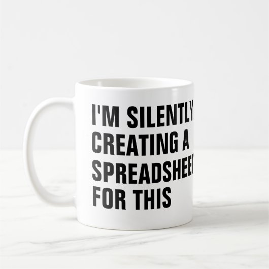 Mug Création silencieuse d'une feuille de calcul pour  (Gauche)