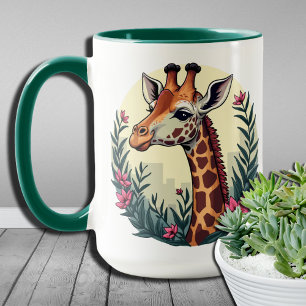 Mug Créations Florales Safari Girafe Floral Mignon