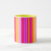 Mug Créative magenta jaune rose artsy rayé (Centre)