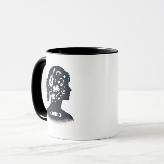 Mug Creative Mind Silhouette | Personalized Artistic (Devant gauche)