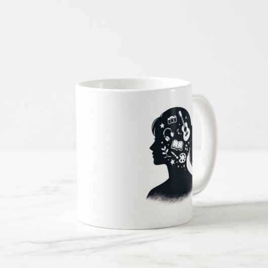 Mug Creative Mind Silhouette | Personalized Artistic  (Devant droit)