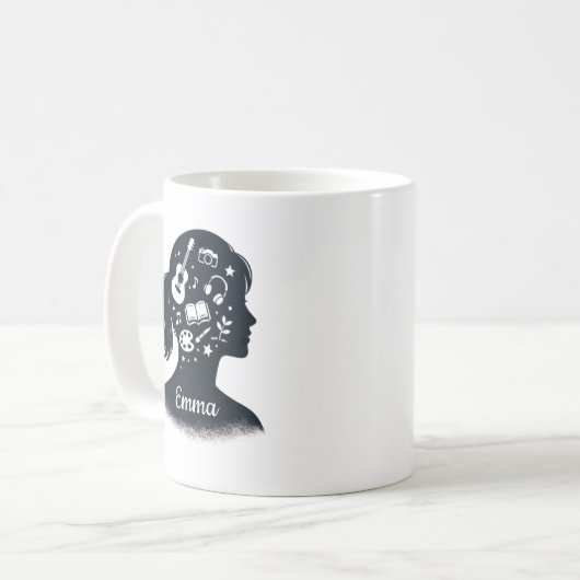 Mug Creative Mind Silhouette | Personalized Artistic  (Devant gauche)