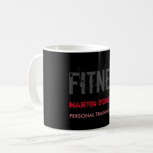 Mug Créative Retro Black Grey Dynamic Personal Trainer (Devant gauche)