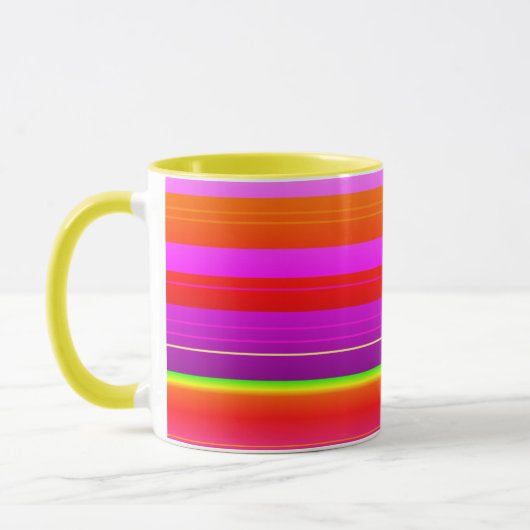 Mug Créative rouge violet artsy rayé (Gauche)