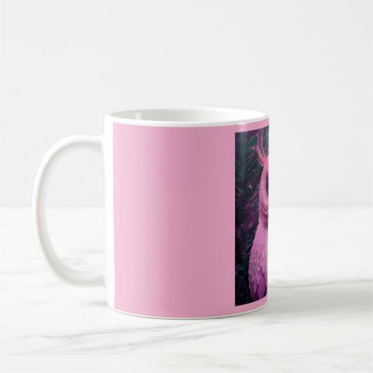 Mug Créature hybride Murloc/Chouette rose (Gauche)