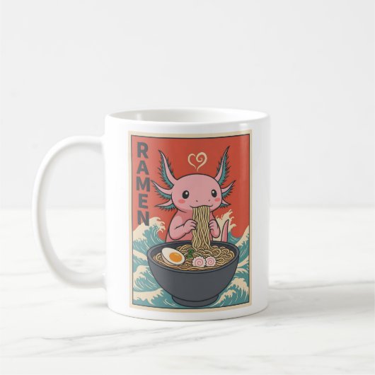 Mug Créature mignonne amatrice de nouilles Ramen drôle (Gauche)