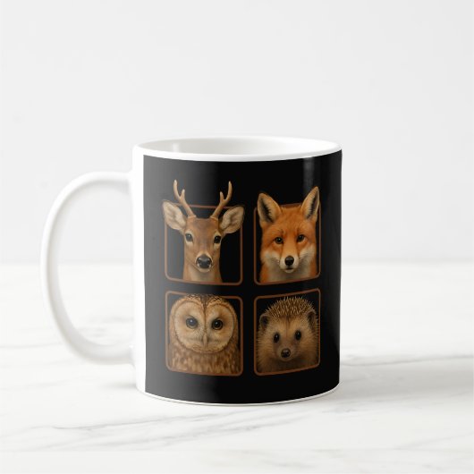 Mug Créatures des Bois Animaux de la Forêt Cerf Renard (Gauche)