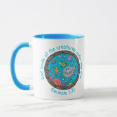 Mug Créatures marines drôles bande dessinée verset bib (Gauche)