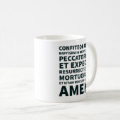 Mug Crédo catholique Masse latine Noir et blanc Modern (Devant droit)