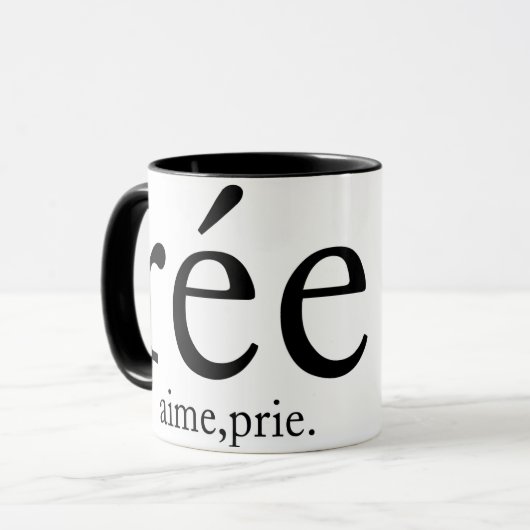 Mug crée aime prie  (Devant gauche)