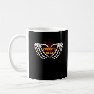 Mug Creep It Real, Skeleton Mains Montrant Le Coeur