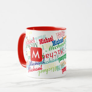 Mug créer / concevoir votre propre nom motif rouge