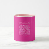 Mug Créer son propre CERISE PINK Texte personnalisé (Centre)