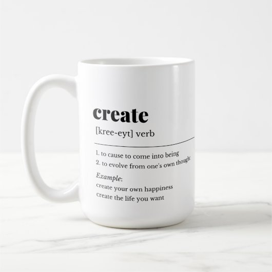 Mug Créer un bouchon de définition (Gauche)