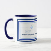 Mug créer un monogramme bleu pour les pilotes d'avion (Gauche)