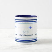 Mug créer un monogramme bleu pour les pilotes d'avion (Centre)