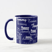 Mug Créer un Motif de nom bleu répété (Gauche)