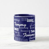 Mug Créer un Motif de nom bleu répété (Centre)