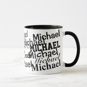 Mug créer un motif noir et blanc de nom