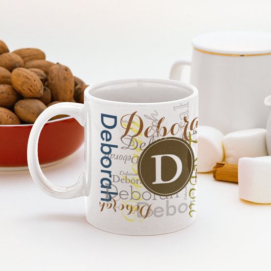 Mug Créer un nom personnalisé et une typographie initi