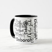Mug Créer une typographie de nom personnalisée en noir (Devant gauche)