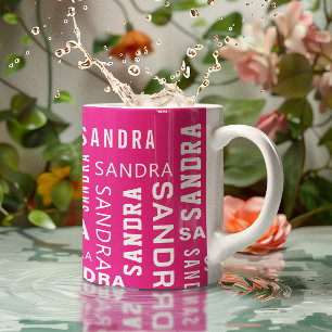 Mug Créer une typographie de nom personnalisée rose