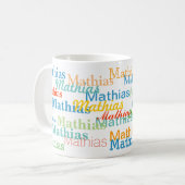 Mug Créer votre Motif de nom en blanc (Devant gauche)