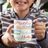 Mug Créer votre Motif de nom en blanc