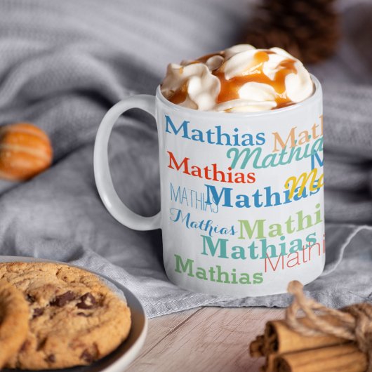 Mug Créer votre Motif de nom en blanc