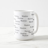 Mug créer votre motif de nom noir et blanc (Devant droit)