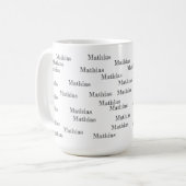 Mug créer votre motif de nom noir et blanc (Devant gauche)