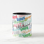 Mug créer votre nom de cool motif noir (Centre)